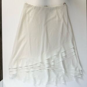 Metaphor Womens Knee Length Midi Skirt Sz XL White Tier Ruffle Fairy Cottagecore